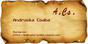 Andruska Csaba névjegykártya