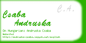 csaba andruska business card